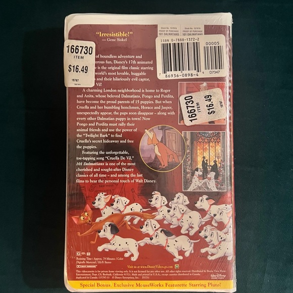 101 Dalmatians (VHS, 1999) SEALED - Picture 3 of 3